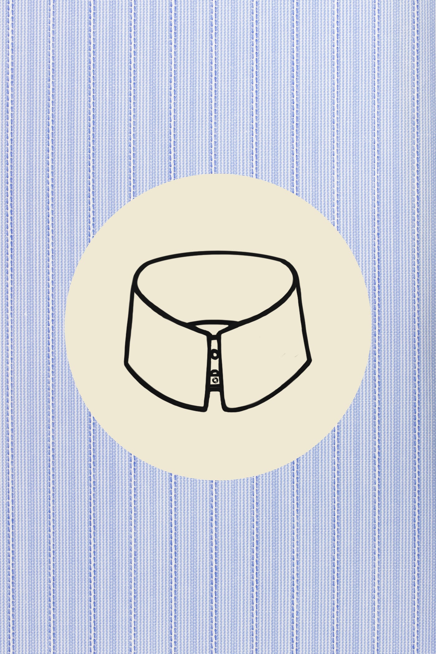 White and blue stripes on blue (0007) with Trieste tab collar