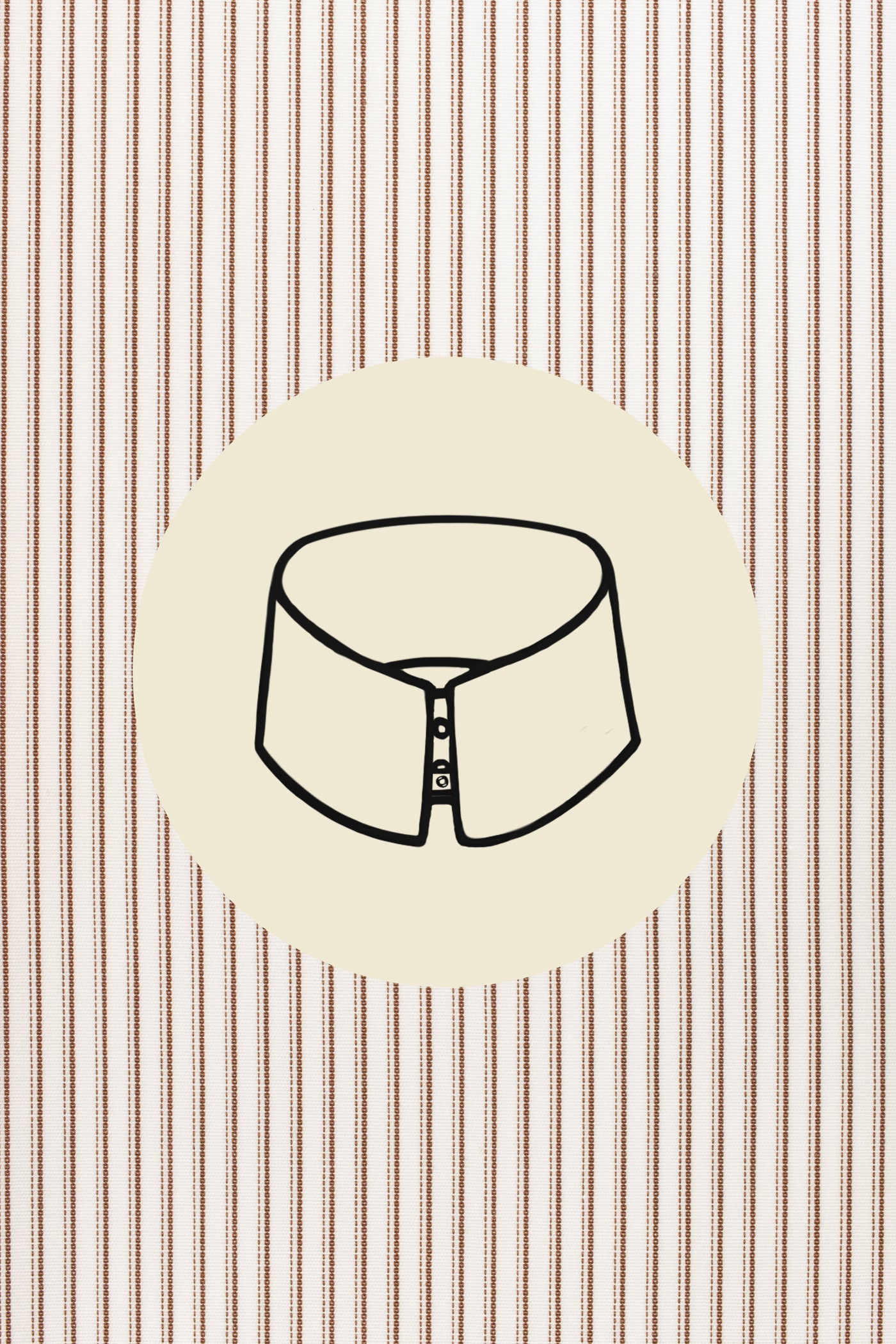 Medium brown stripes on white (0025) with Trieste tab collar