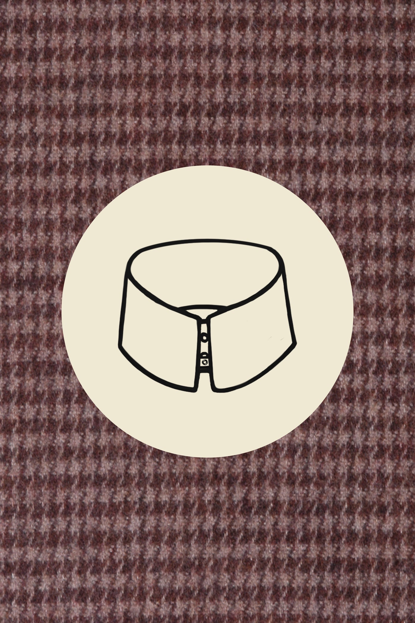 Brown houndstooth brushed (0113) with Trieste tab collar