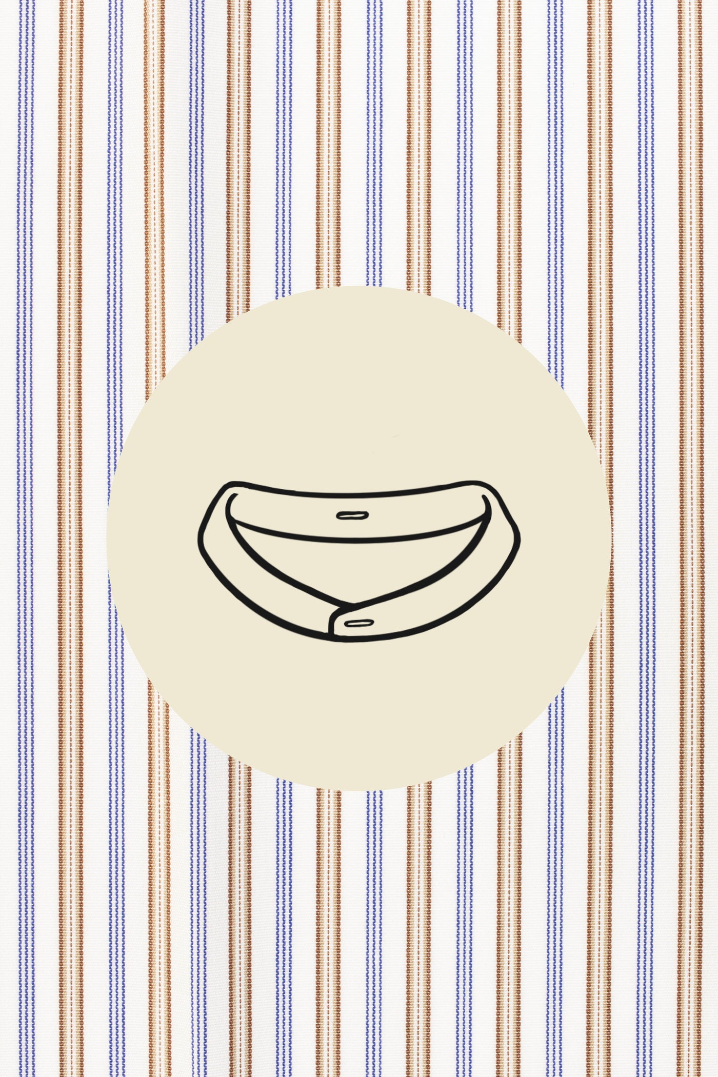 Blue and light brown stripes on white (0005) with Udine for detachable collar