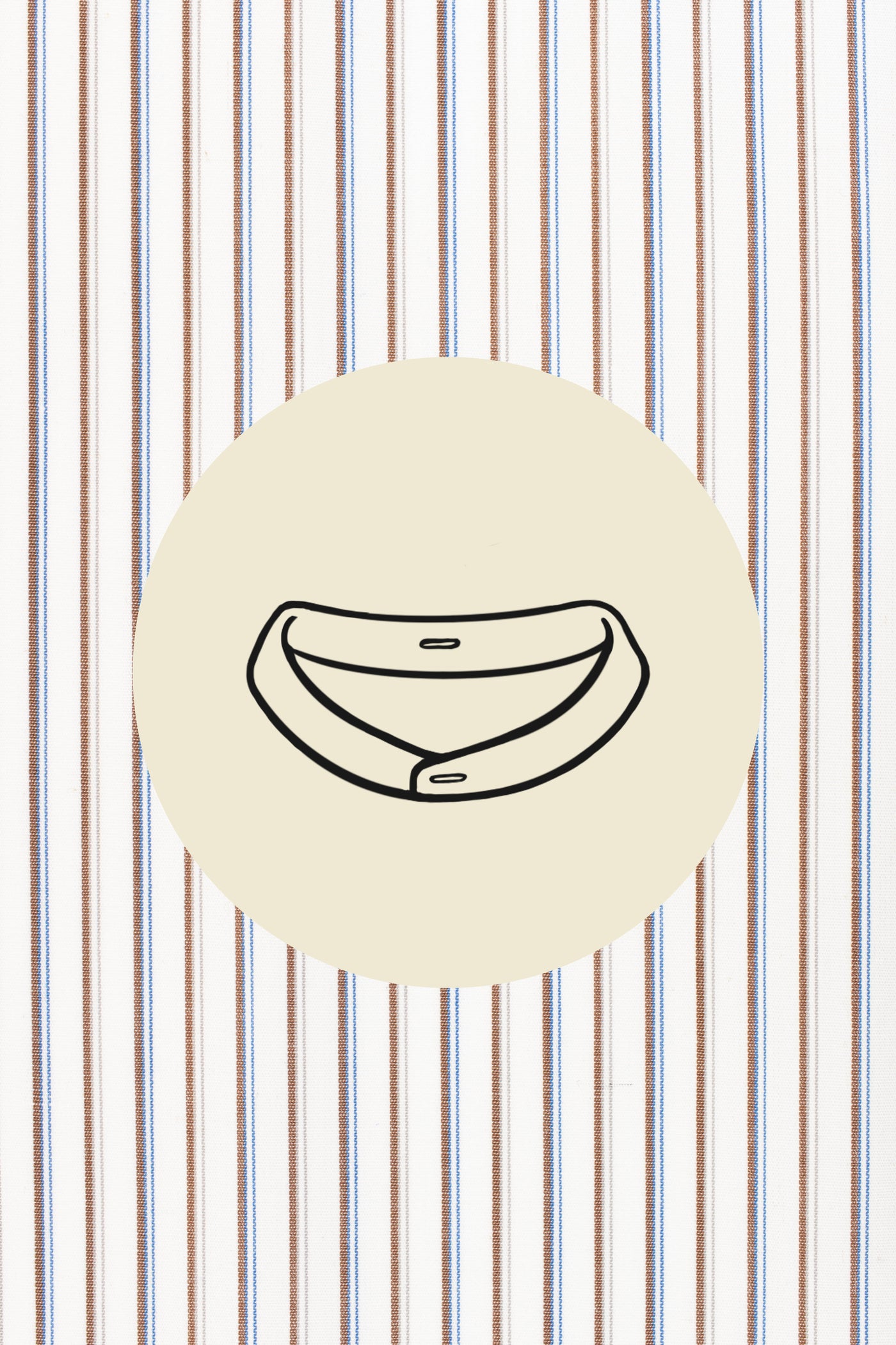 Light brown, dark brown and blue stripes on white (0017) with Udine for detachable collar