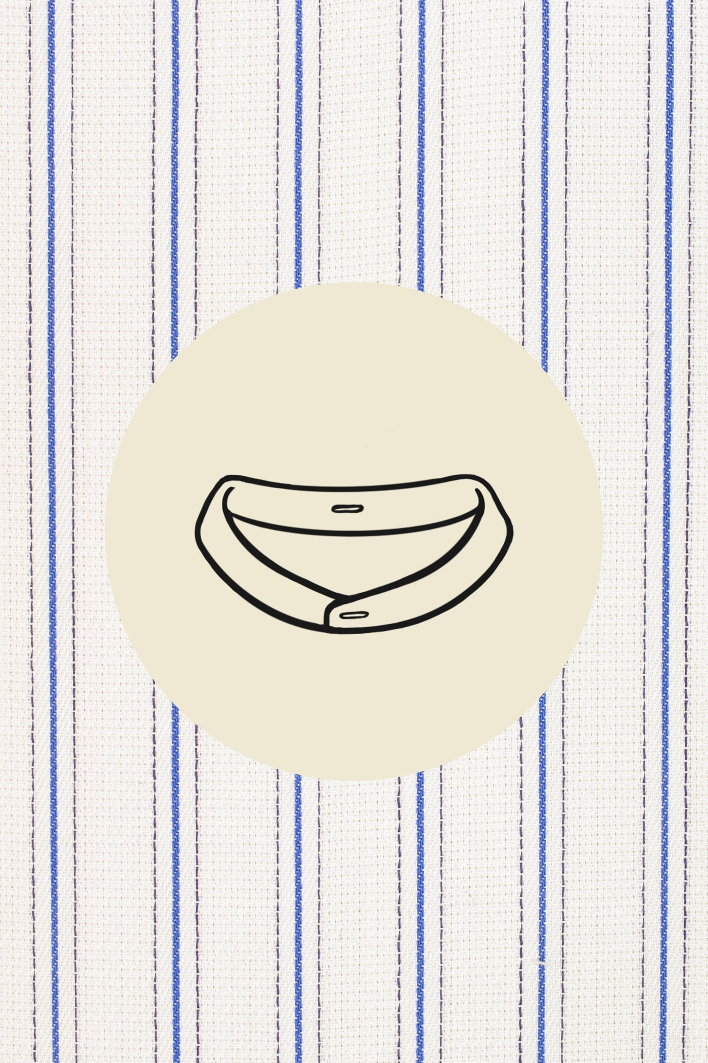 Sparely blue stripes on white (0062) with Udine for detachable collar