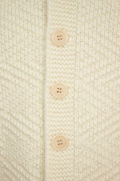 A. Marchesan "Laggarsvik" knitted shawl collar wool cardigan ivory