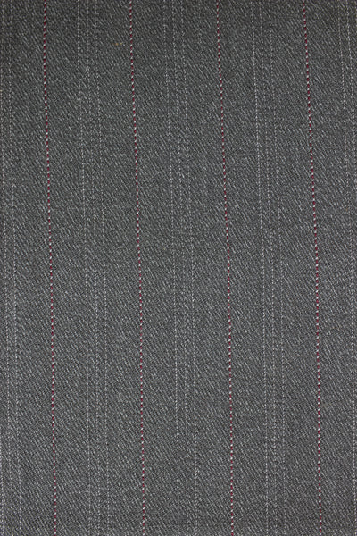 1930s/1940s mid grey striped suiting fabric. Width 156 cm
