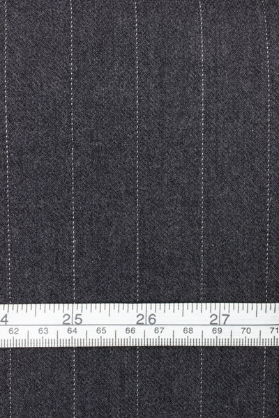 1930/1940s pinstripe charcoal suiting fabric. Width 150 cm