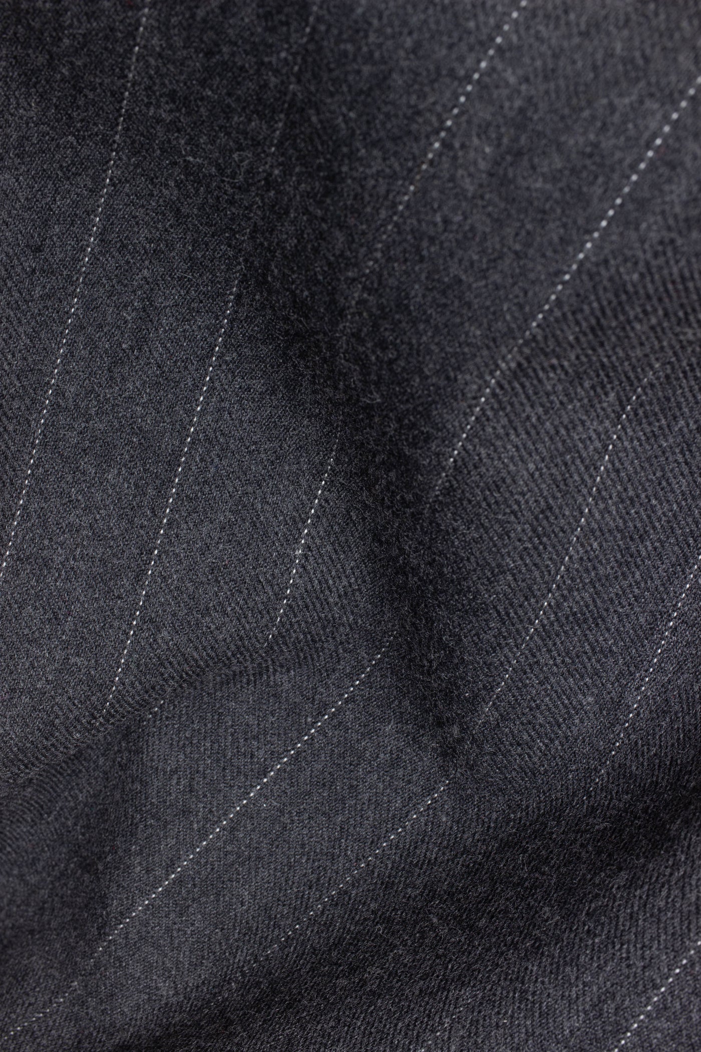 1930/1940s pinstripe charcoal suiting fabric. Width 150 cm