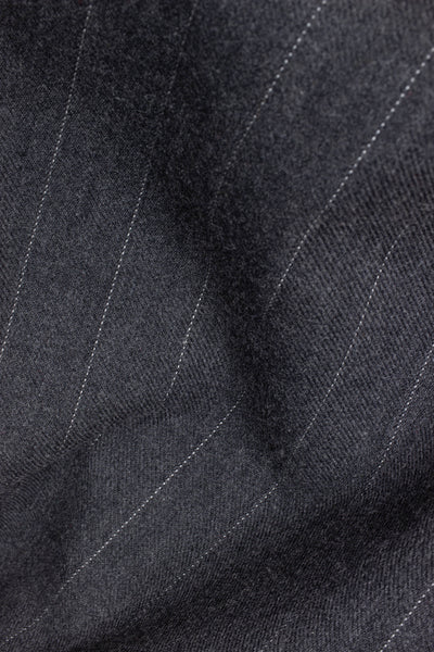 1930/1940s pinstripe charcoal suiting fabric. Width 150 cm