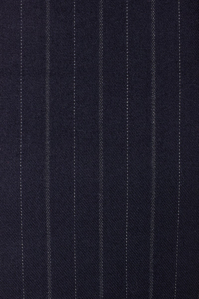 1930s/1940s dark blue pinstripe/chalkstripe suiting fabric. Width 150 cm