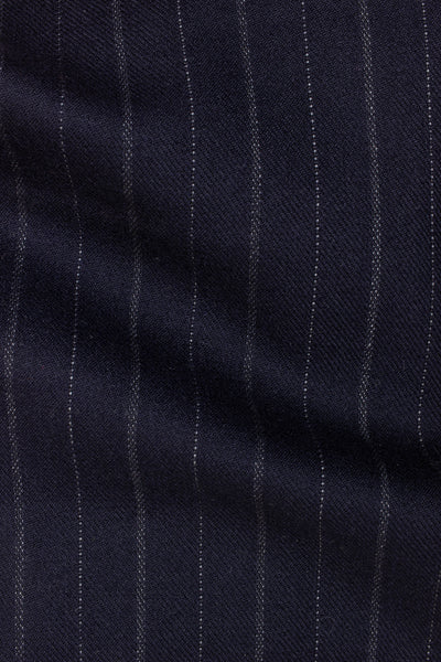1930s/1940s dark blue pinstripe/chalkstripe suiting fabric. Width 150 cm