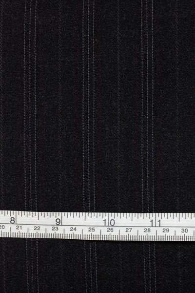 1930s/1940s dark grey striped suiting fabric. Width 156 cm