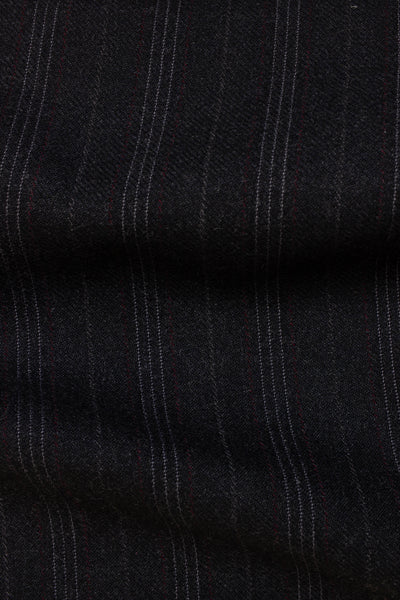1930s/1940s dark grey striped suiting fabric. Width 156 cm