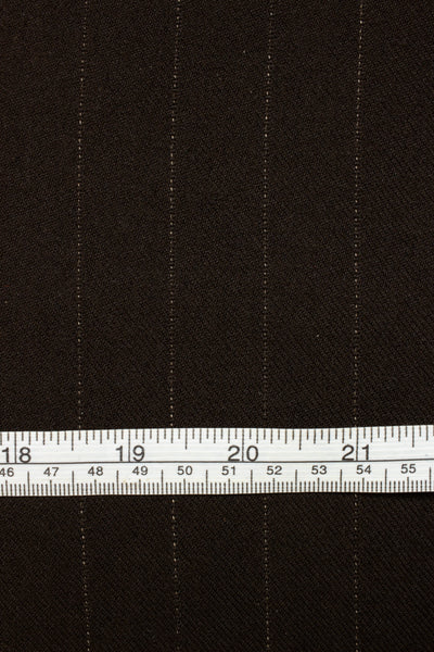1930s/1940s dark brown pinstripe suiting fabric. Width 146 cm
