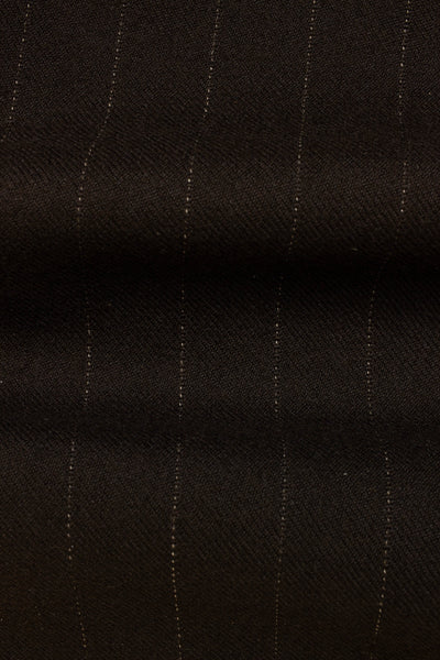 1930s/1940s dark brown pinstripe suiting fabric. Width 146 cm