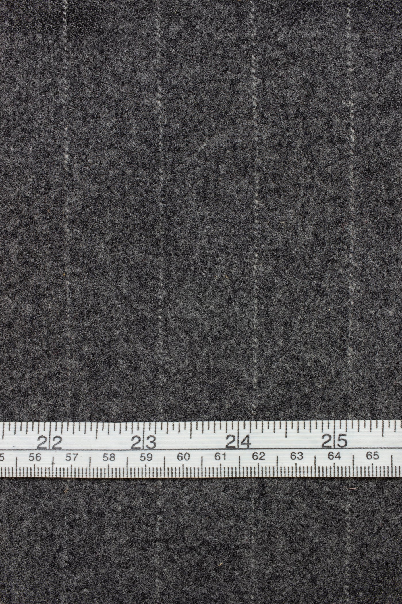 1940s/1950s charcoal pinstripe flannel suiting fabric. Width 150 cm