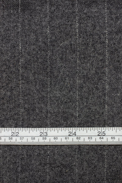 1940s/1950s charcoal pinstripe flannel suiting fabric. Width 150 cm
