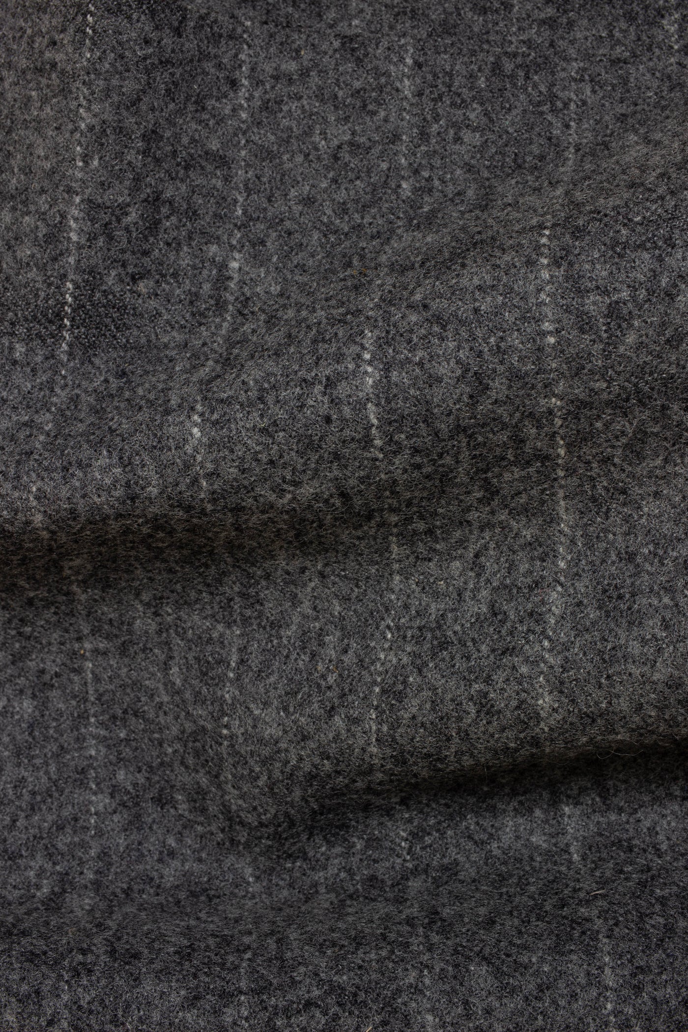 1940s/1950s charcoal pinstripe flannel suiting fabric. Width 150 cm